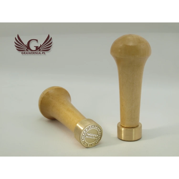 Brass stamp for ink imprinting - diameter 22mm, engraving depth about 0.4mm