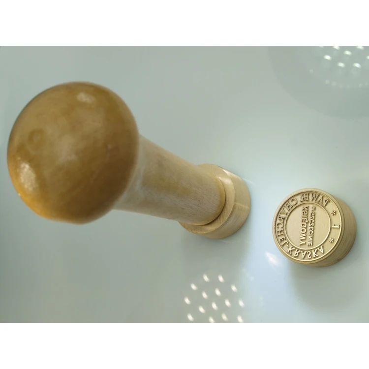 Brass stamp for ink imprinting - diameter 22mm, engraving depth about 0.4mm