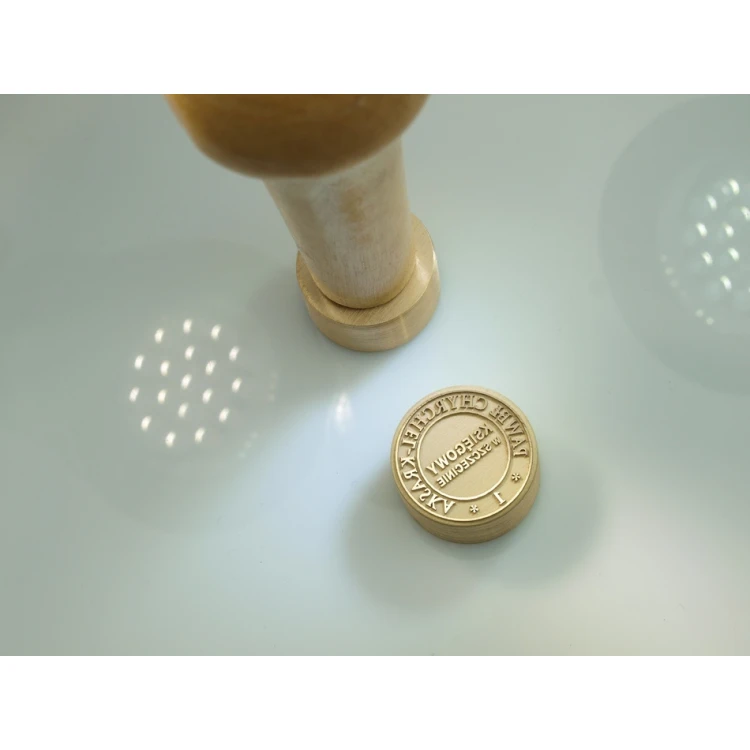 Brass stamp for ink imprinting - diameter 22mm, engraving depth about 0.4mm