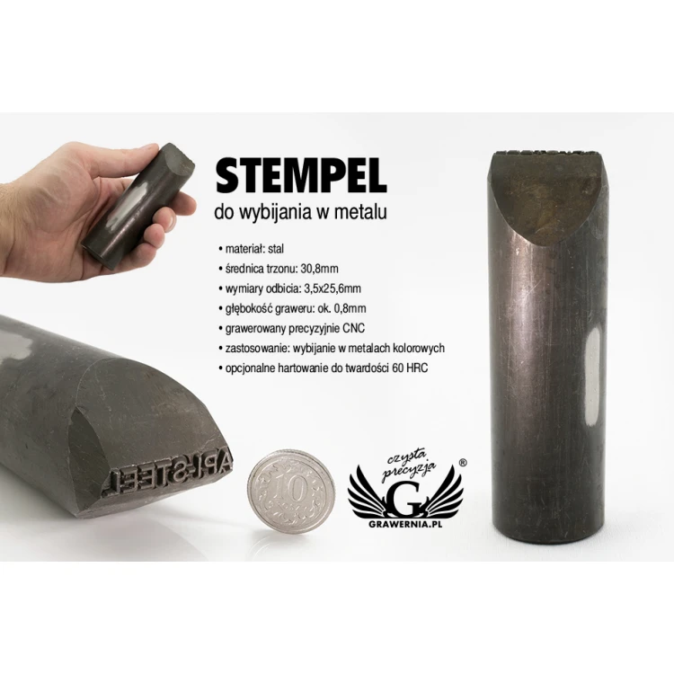 Steel stamp for metal punching - imprint dimensions 3.5x25.6mm - CNC066