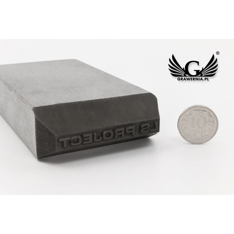 Steel stamp for metal punching - imprint dimensions 40x3.3mm - CNC073