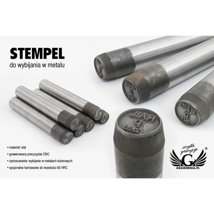 Steel stamp for metal punching - imprint diameter 15mm - CNC077