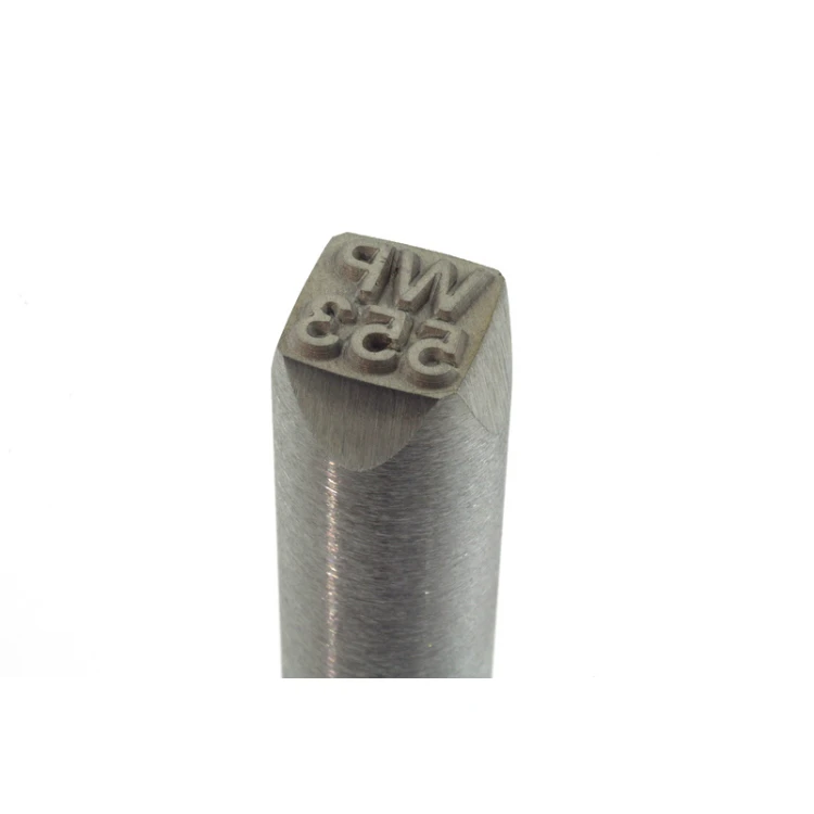 Steel stamp for metal punching - imprint size: 9.4x9mm - CNC