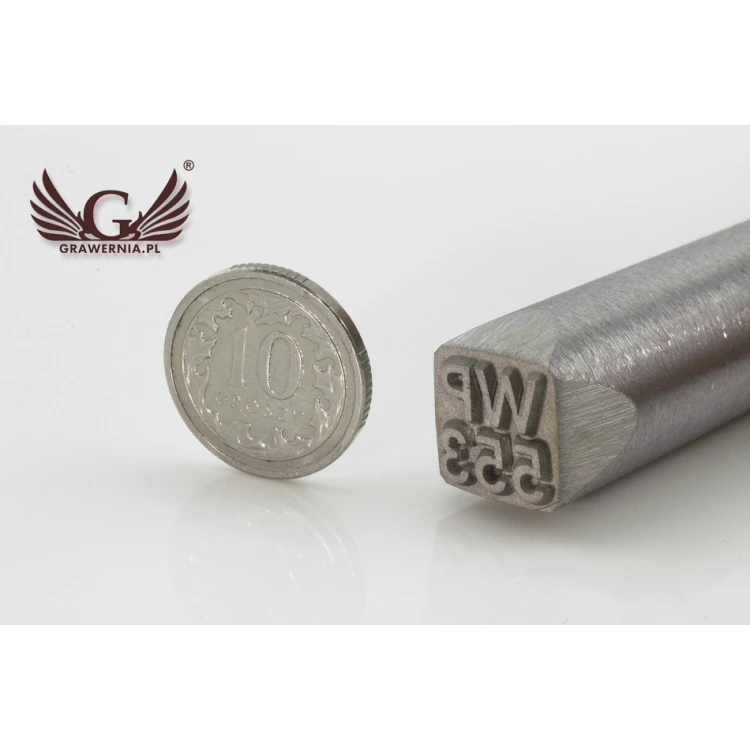 Steel stamp for metal punching - imprint size: 9.4x9mm - CNC