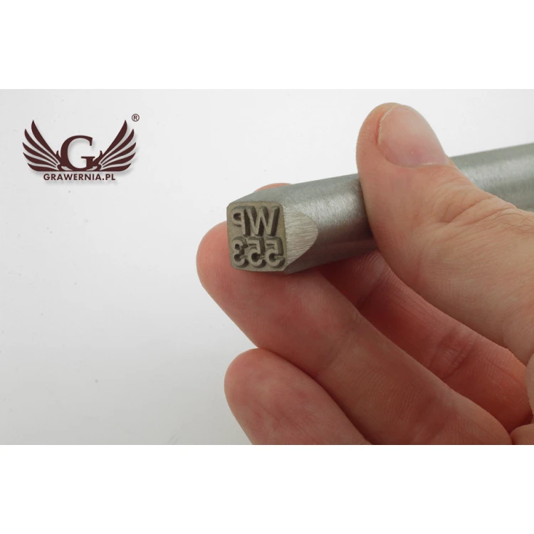 Steel stamp for metal punching - imprint size: 9.4x9mm - CNC