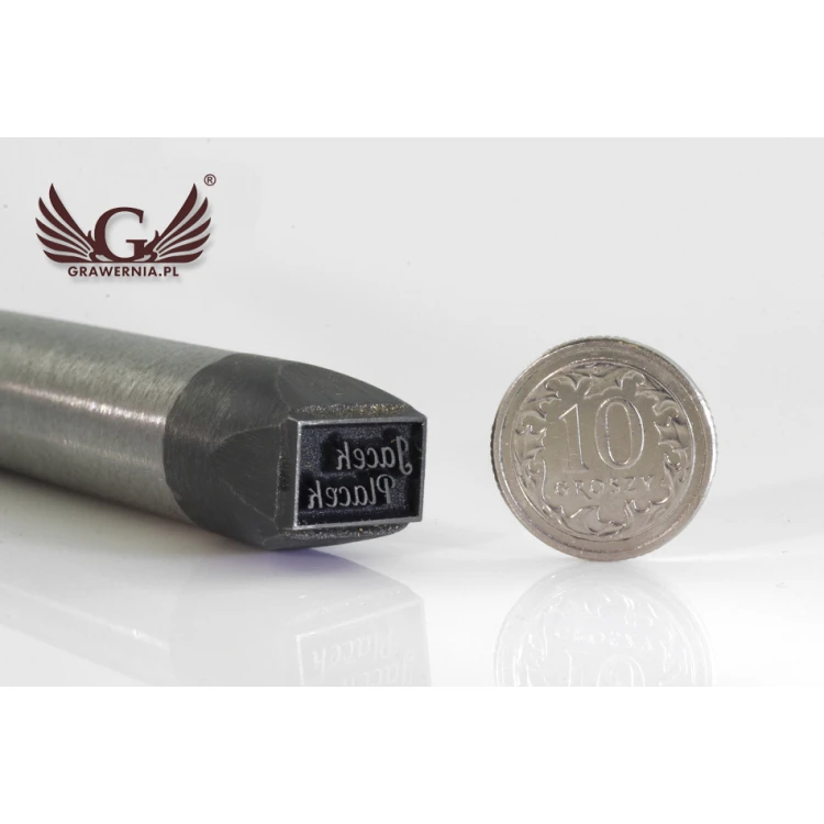 Steel stamp for metal punching - imprint size 11.53x7.8mm - LASER