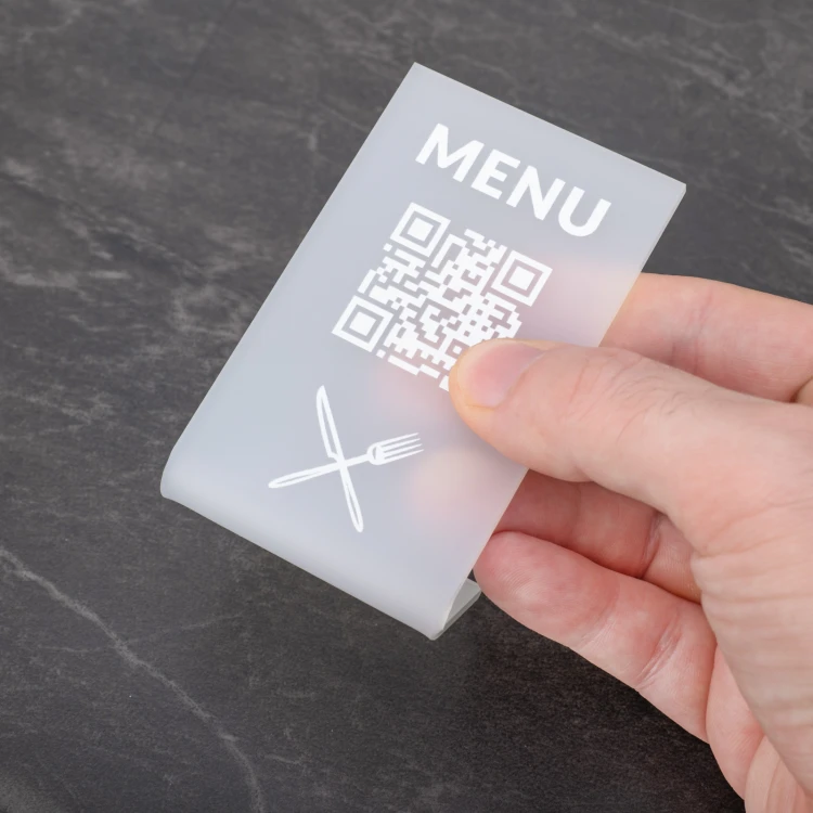 Menu Stand with QR Code - Plexi Frost - Dimensions 55x90mm - ST052