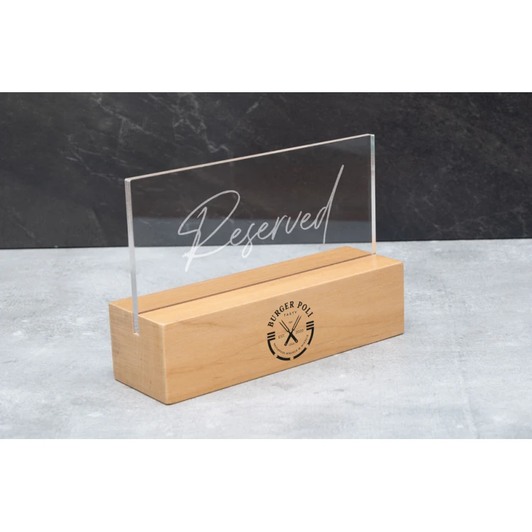 Reservation Stand - Clear Plexiglass on Wooden Pedestal - ST038
