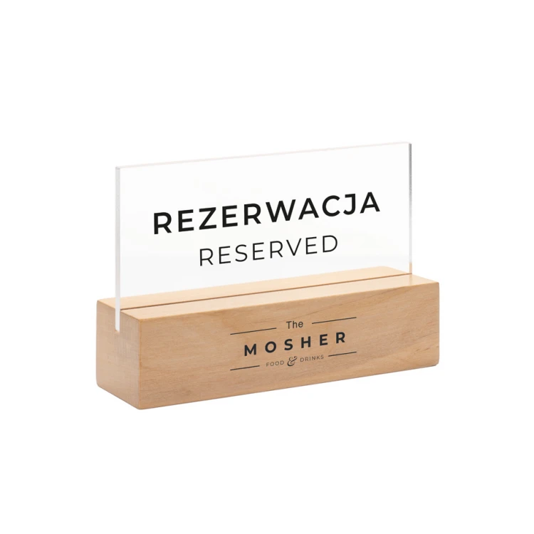 Reservation Stand - Clear Plexiglass on Wooden Pedestal - ST039