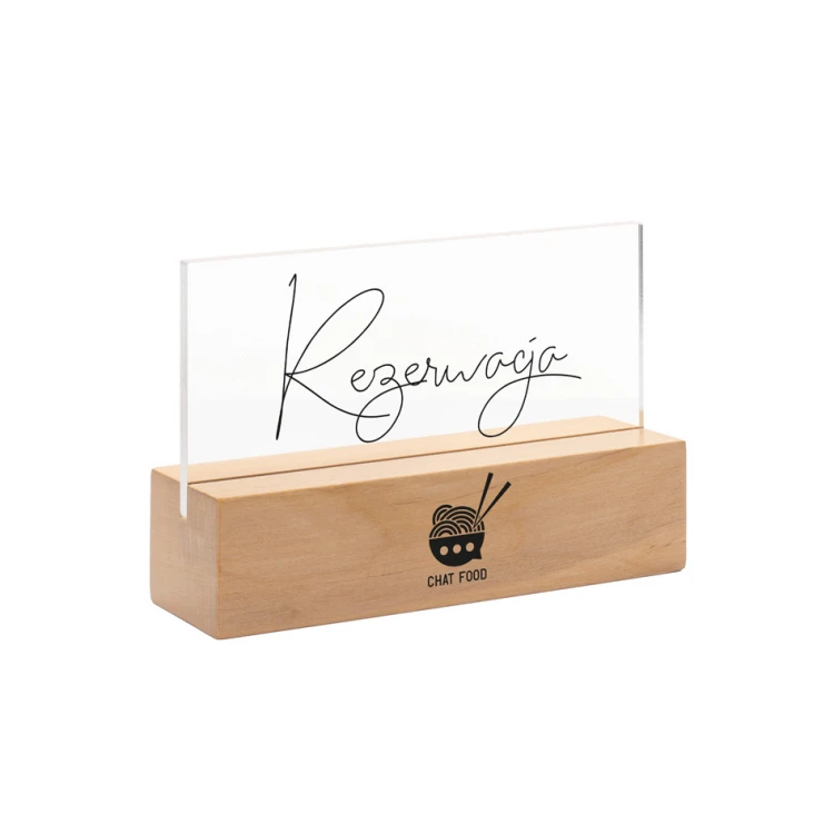 Reservation Stand - Clear Plexiglass on Wooden Pedestal - ST040