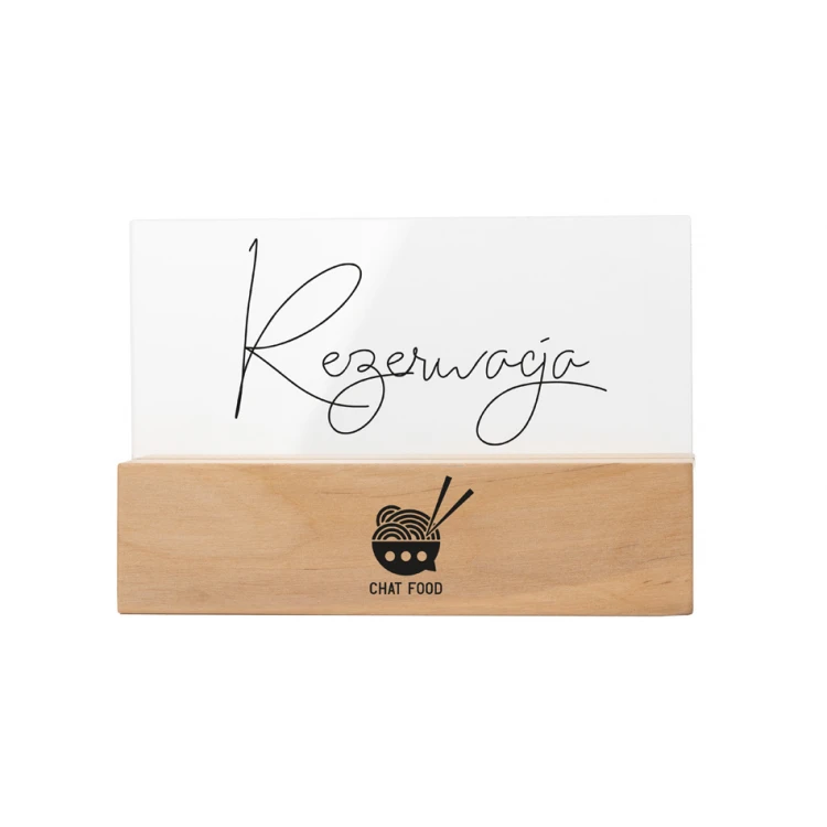 Reservation Stand - Clear Plexiglass on Wooden Pedestal - ST040