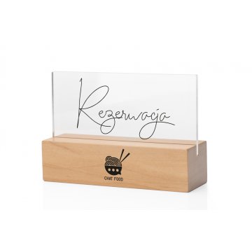 Reservation Stand - Clear Plexiglass on Wooden Pedestal - ST040