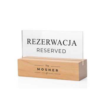 Reservation Stand - Clear Plexiglass on Wooden Pedestal - ST039
