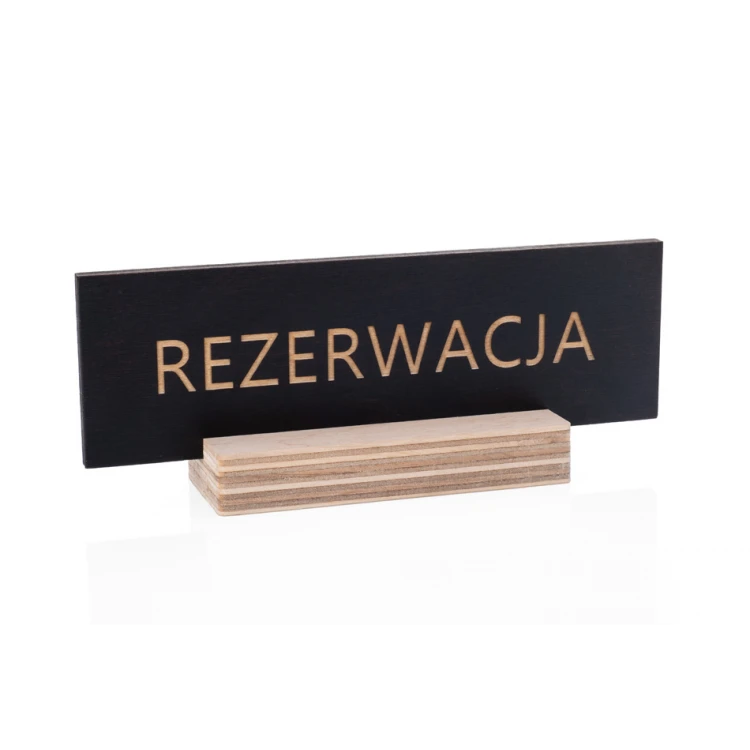 Reservation Stand - Wenge Plywood on Wooden Pedestal - ST041