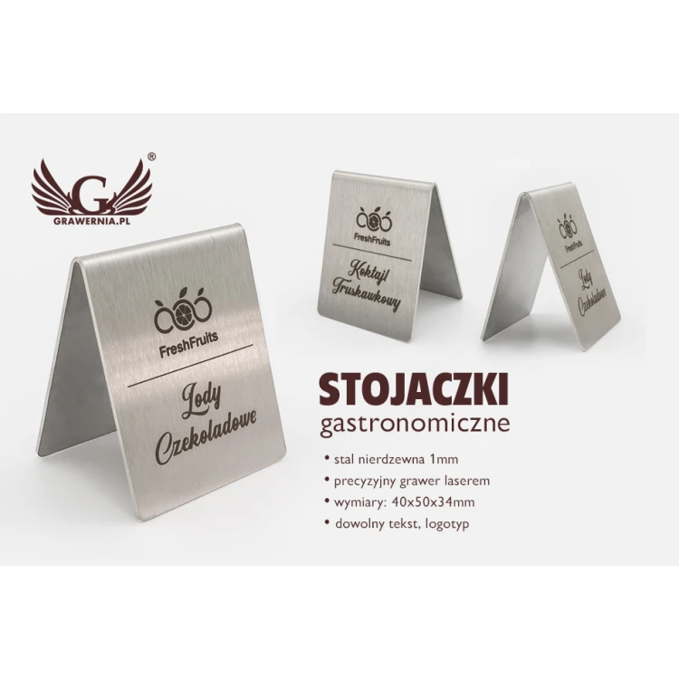 Steel gastronomic stands with any engraving - ST001