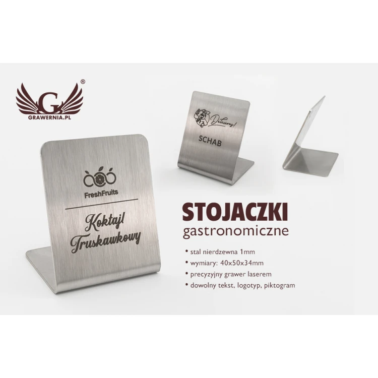Steel gastronomic stands with any engraving - ST002