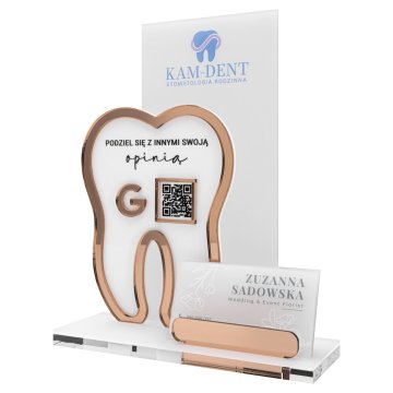 Acrylic stand with QR code and space for business cards - size 22 cm - ST088
