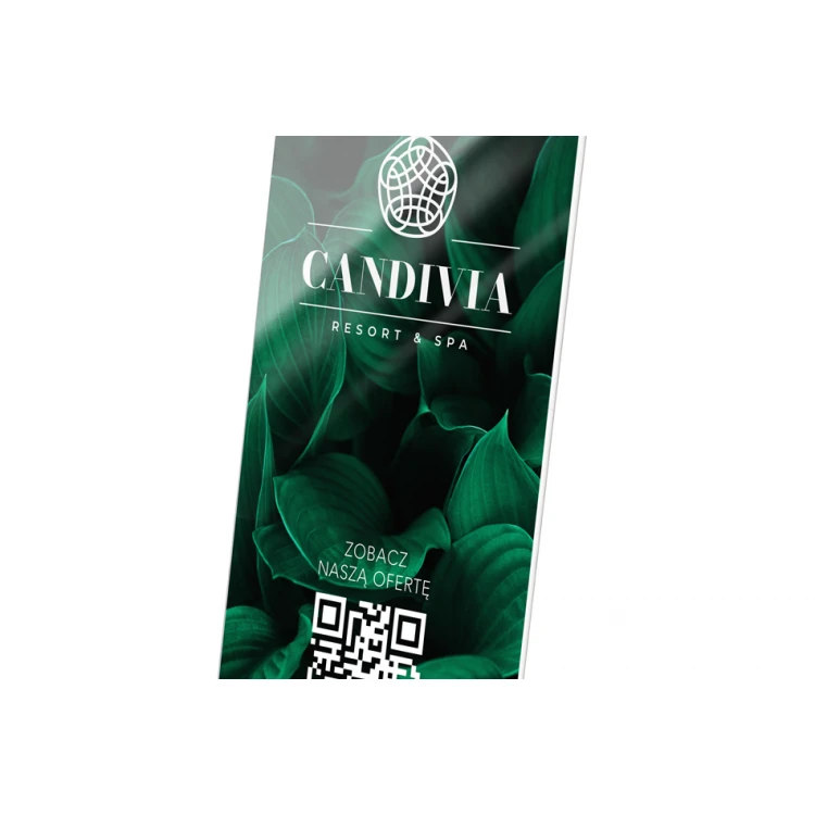 Information Stand with QR Code - Clear Plexiglass on Wooden Pedestal - ST034