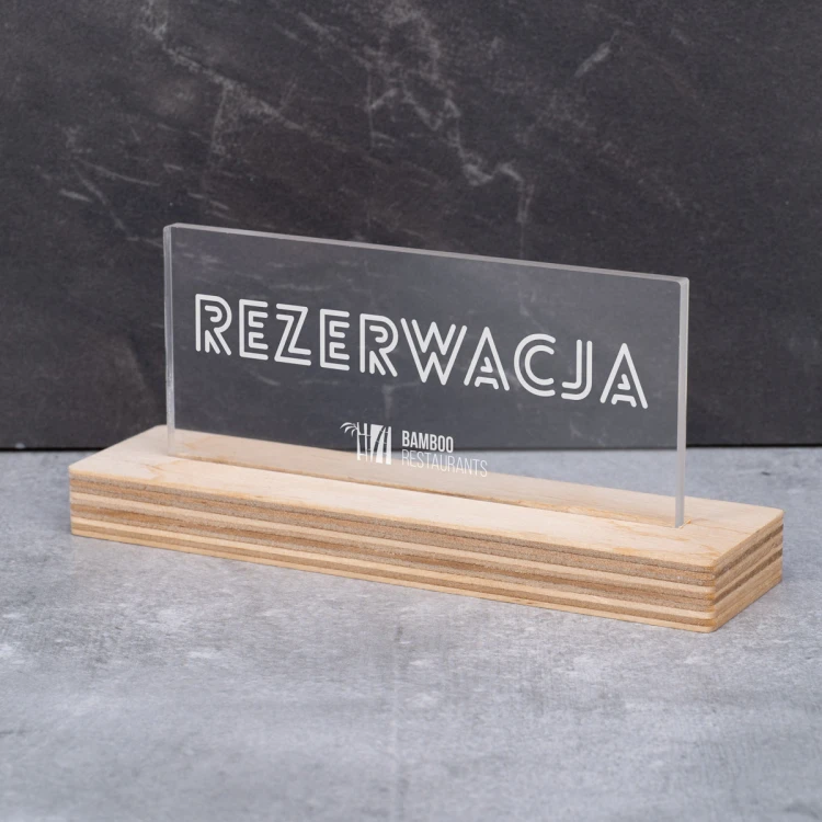 Reservation Stand - Acrylic on Wooden Pedestal - ST045