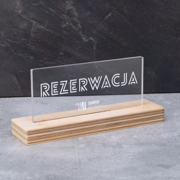 Reservation Stand - Acrylic on Wooden Pedestal - ST045