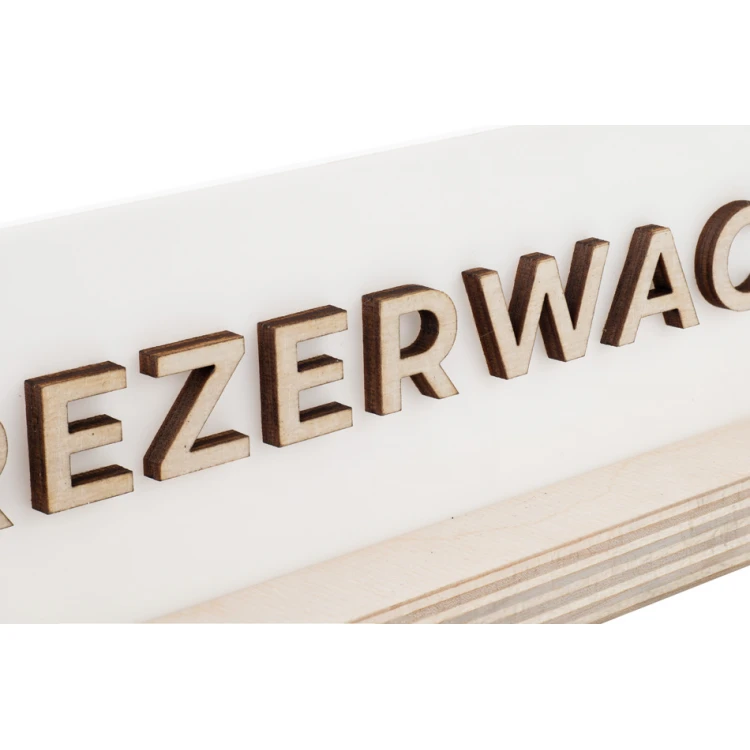 Reservation Stand - White Acrylic on Wooden Pedestal - ST043
