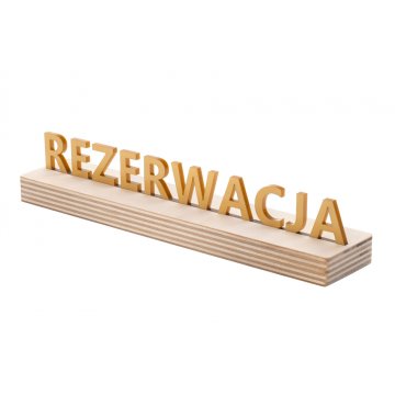 Reservation Stand - Gold Acrylic on Wooden Pedestal - ST042