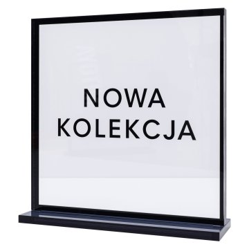 UV printed shop stand - smoked acrylic - height 20 cm - ST080