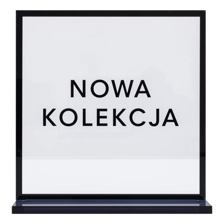 UV printed shop stand - smoked acrylic - height 20 cm - ST080