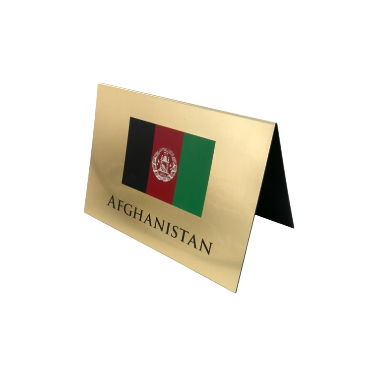 Gold Stand with Your Text and Graphics - Colorful UV Print - Size 297x210mm x 2 Sides - ST022