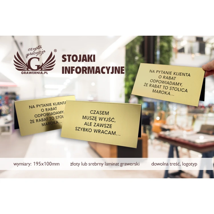 Information stands with any text - dimensions: 195x100mm - ST026
