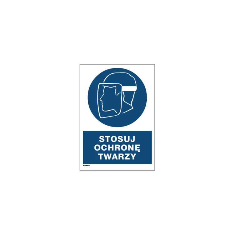 Use Face Protection - dim. 297x210mm (A4) - PVC - UV color print - BHP081