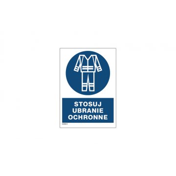 Use Protective Clothing - size 297x210mm (A4) - PVC - UV color print - BHP080