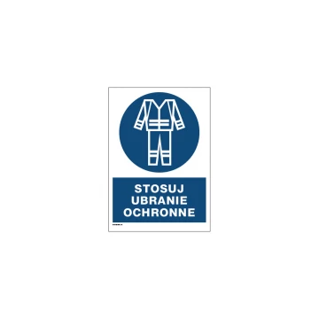 Use Protective Clothing - size 297x210mm (A4) - PVC - UV color print - BHP080