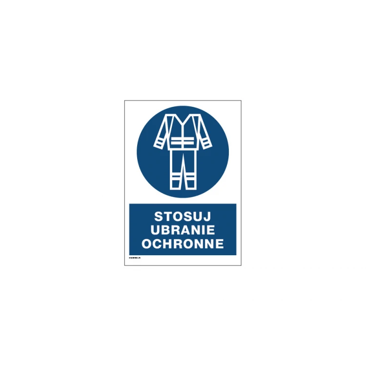 Use Protective Clothing - size 297x210mm (A4) - PVC - UV color print - BHP080