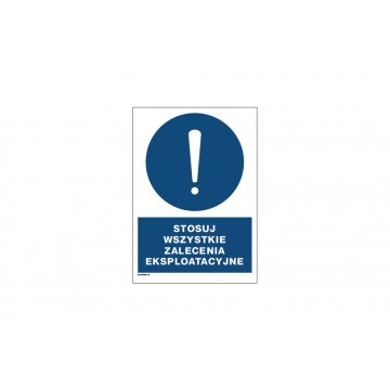 Follow all operating instructions - size 297x210mm (A4) - PVC - UV color print - BHP084