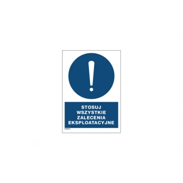 Follow all operating instructions - size 297x210mm (A4) - PVC - UV color print - BHP084