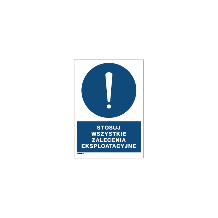 Follow all operating instructions - size 297x210mm (A4) - PVC - UV color print - BHP084