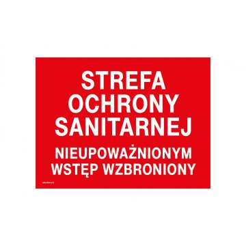 Sanitary Protection Zone - Prohibition Sign - dim. 400x300mm - PVC - UV print - TAB234
