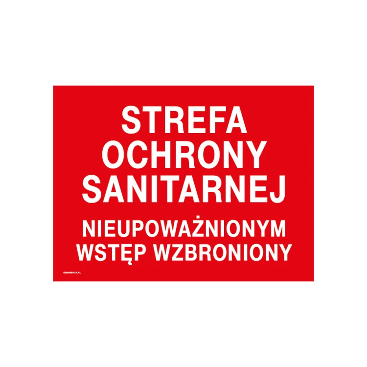 Sanitary Protection Zone - Prohibition Sign - dim. 400x300mm - PVC - UV print - TAB234