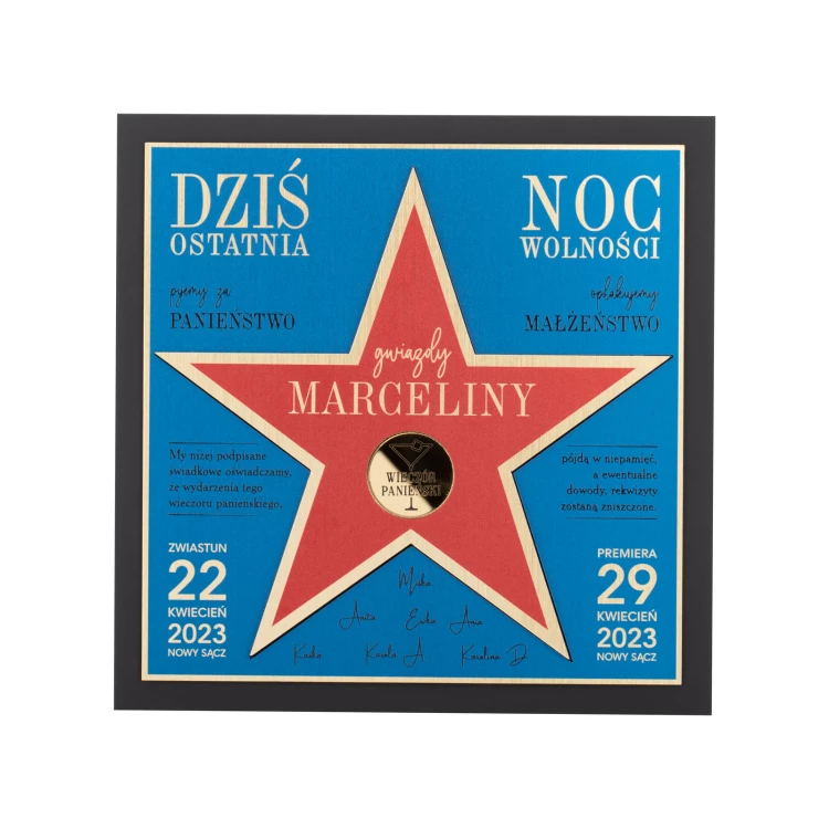 Stylish Bachelorette Party Diploma - Square - UV Digital Print - DUV103