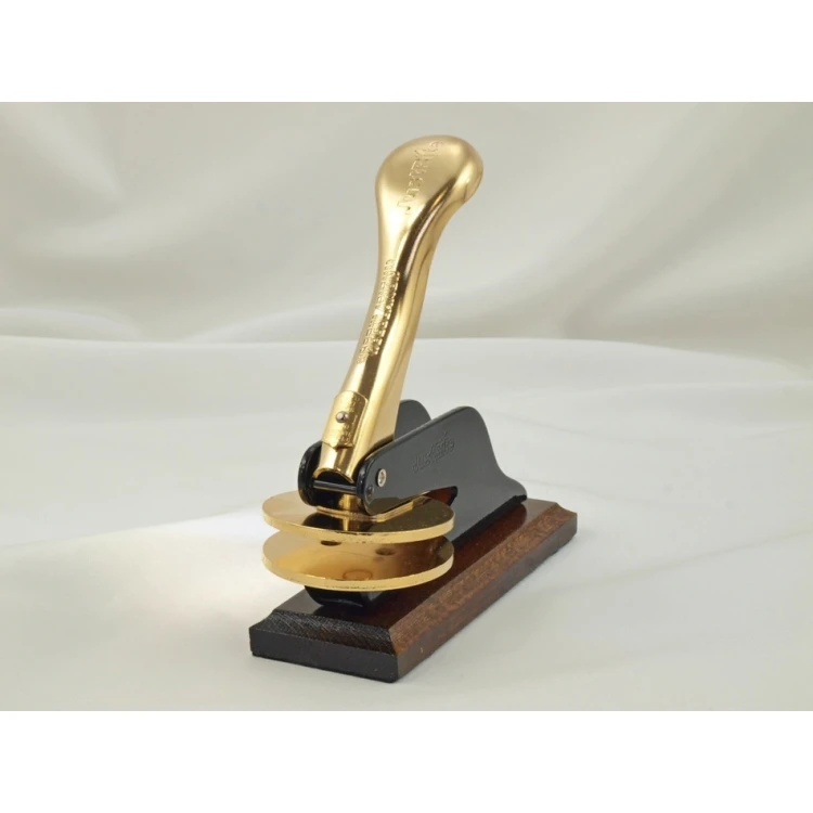 Just - Gold & Wood Dry Seal - Exclusive Desk Stamp with Wooden Stand