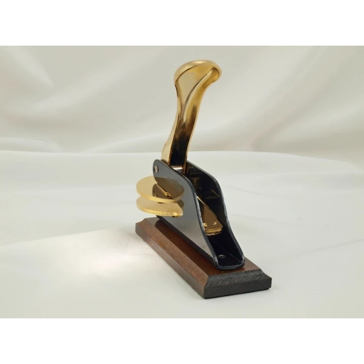 Just - Gold & Wood Dry Seal - Exclusive Desk Stamp with Wooden Stand