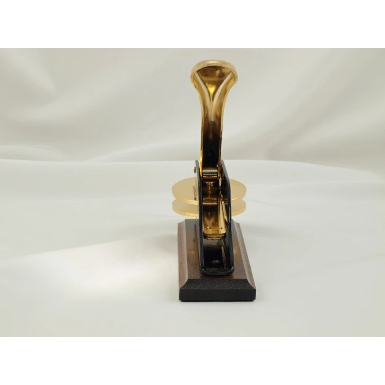 Just - Gold & Wood Dry Seal - Exclusive Desk Stamp with Wooden Stand