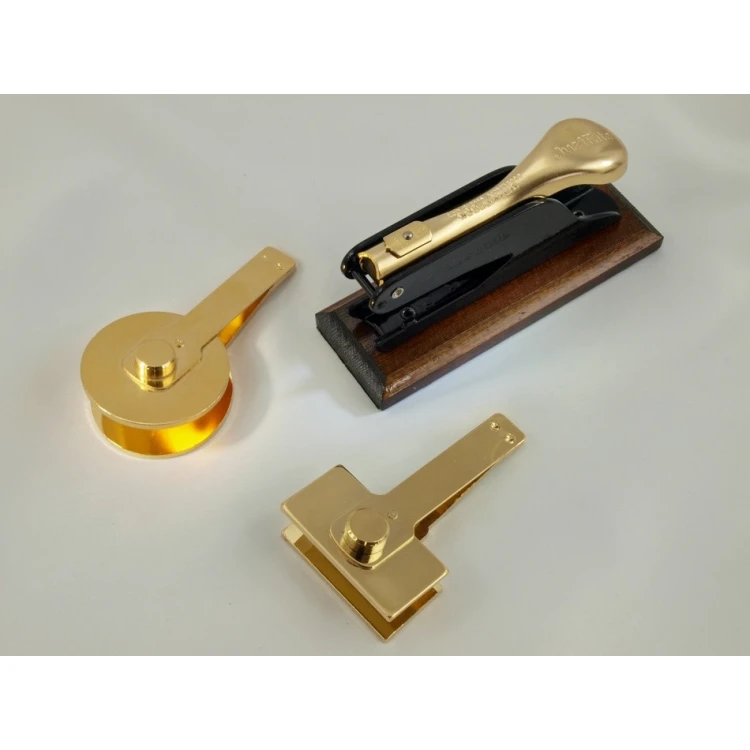 Just - Gold & Wood Dry Seal - Exclusive Desk Stamp with Wooden Stand