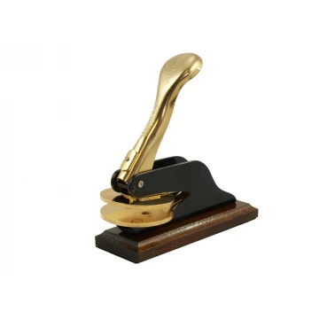 Just - Gold & Wood Dry Seal - Exclusive Desk Stamp with Wooden Stand