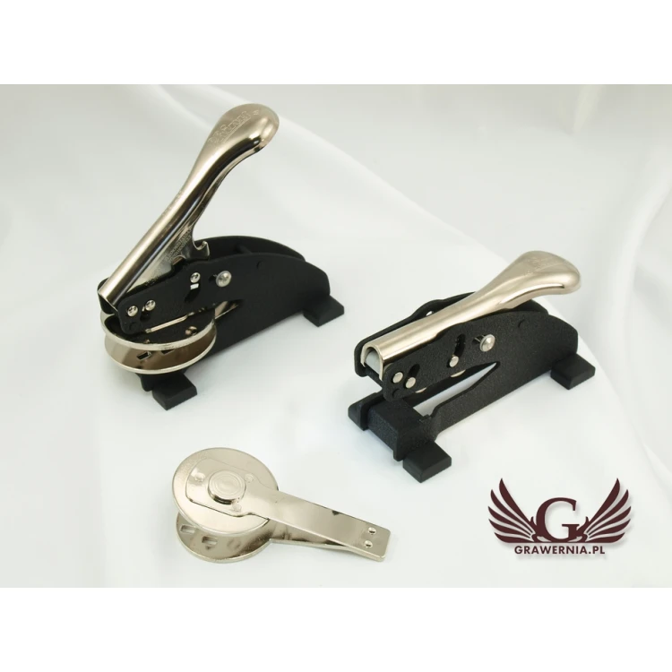 Shiny Dry Seal - round imprint 40mm or 50mm - desk stamp with legs
