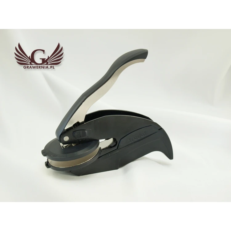 Trodat Dry Stamp - round imprint 40mm or 50mm - desk stamp with legs