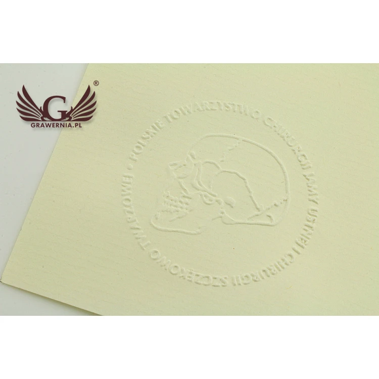 Trodat Dry Stamp - round imprint 40mm or 50mm - desk stamp with legs