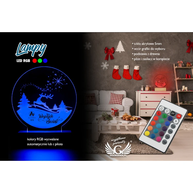 Christmas LED RGB Lamp Controlled by Remote - L3D002