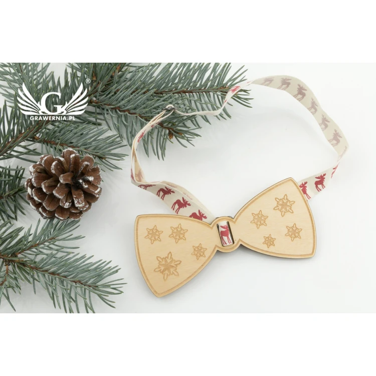 Christmas Laser Engraved Bow Tie - Stars - MDR035